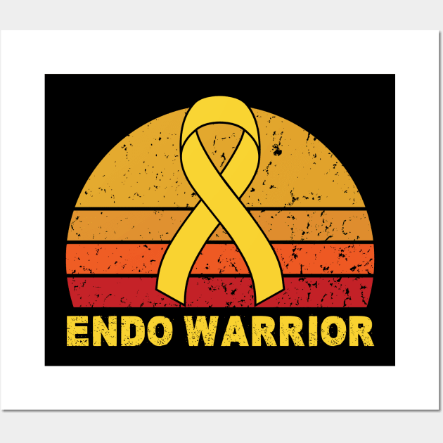 Endo Warrior Endometriosis Vintage Retro Sunset Wall Art by Shopinno Shirts